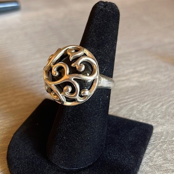 Vintage Barse Silver Black Onyx Ring. - Picture 2 of 4